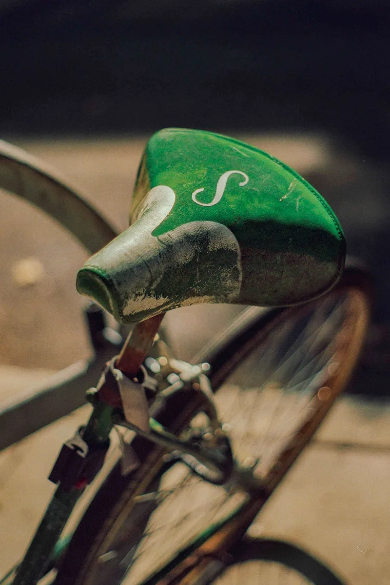 Green Bike Seat shot on Kodak Portra 160 NC with a Ricoh XR-2, developed at Exposure Therapy, by Joshua Timpko