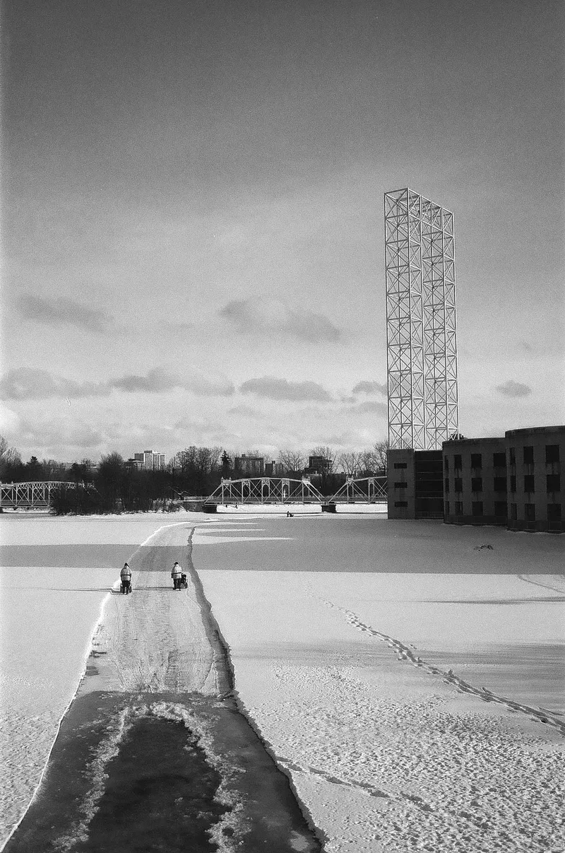 Sussex dr bridge. shot on Ilford Delta 100 with a Minolta Hi-Matic F, by Enrique Flores