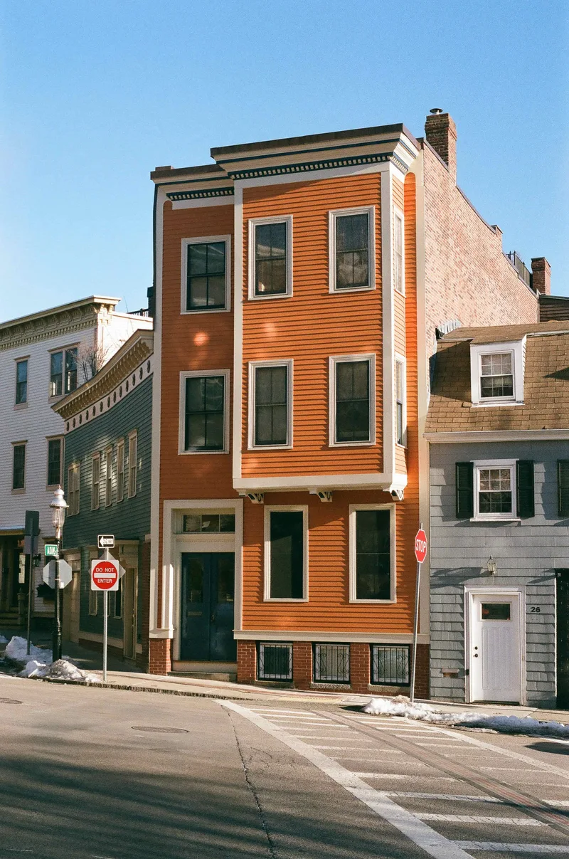 Boston is Orange. shot on Fujifilm Superia X-TRA 400 with a Minolta SR-T 202, developed at Apertures Photo, by Grant Beirute