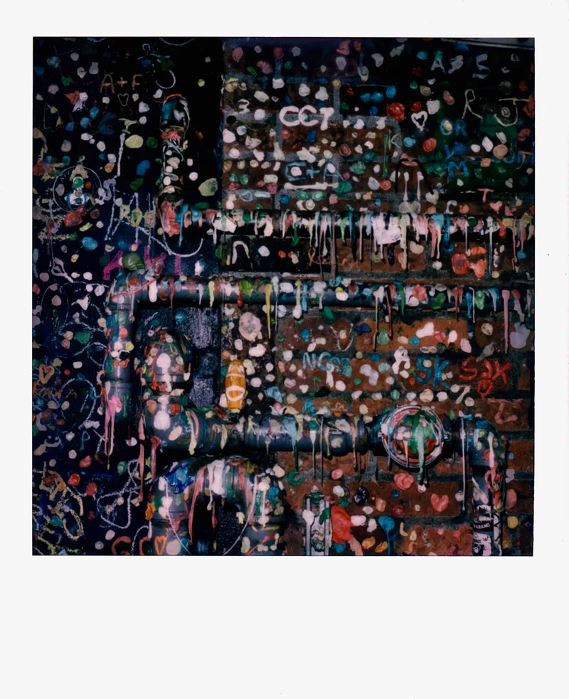 Seattle Gum Wall shot on Polaroid 600 with a Polaroid SLR 680, by Jeremy Kruse