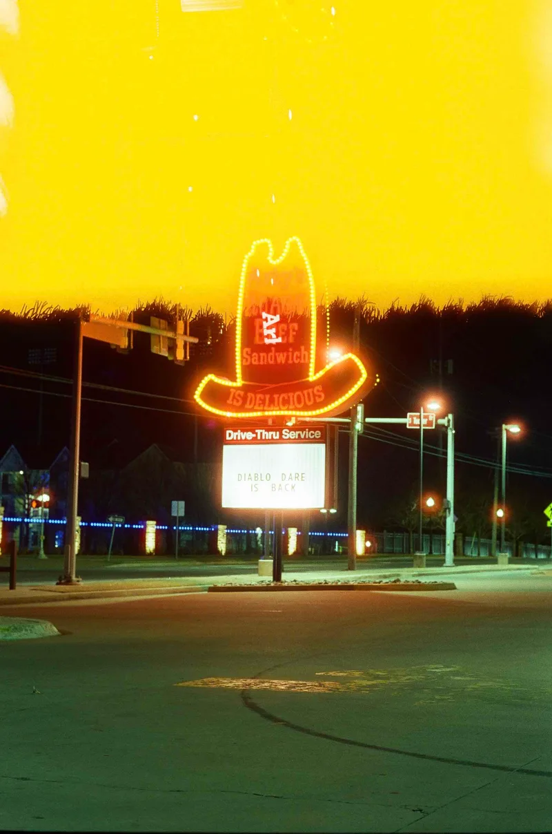Diablo Dare shot on Cinestill 800T with a Minolta SR-T 202, developed at Apertures Photo- Tulsa, OK, by Grant Beirute