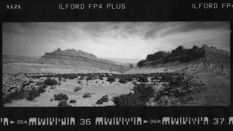 San Rafael Swell shot on Ilford FP4 Plus 125 with a Hasselblad Xpan, by Jeremy Allen Wieczorek