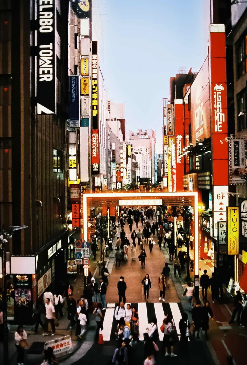 Street Randomness shot on Harman Phoenix 200 with a Nikon FE 2, developed at Bic Camera Shinjuku, by Som