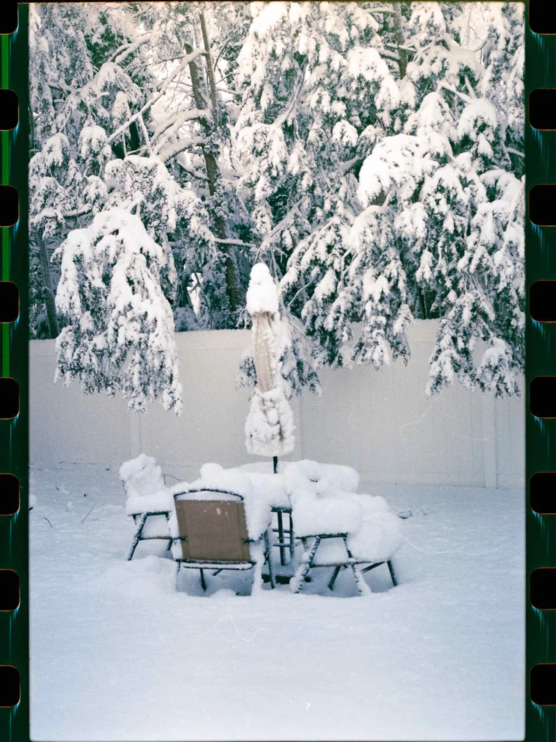 Snowstorm shot on Fujifilm FujiColor C200 with a Canon AE-1Program, developed at Camera’s Etc, by Ken