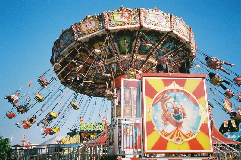 OC Fair Swings shot on Kodak Portra 400 with a Olympus XA3, developed at Legacy Film Lab, by Clint