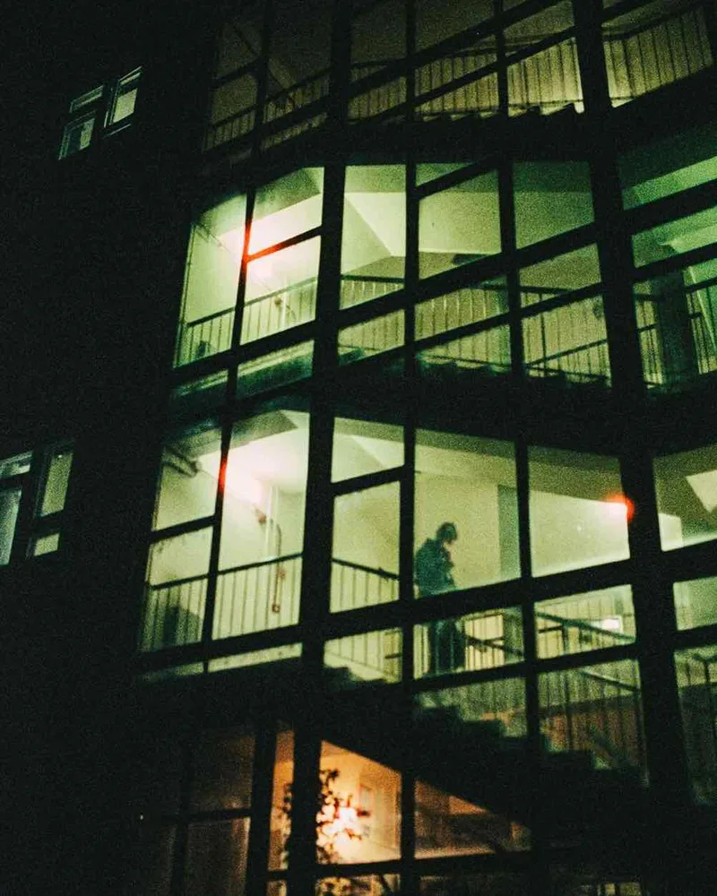 I’m On My Way shot on Cinestill 800T with a Ricoh FF-90, by Drew Eisen