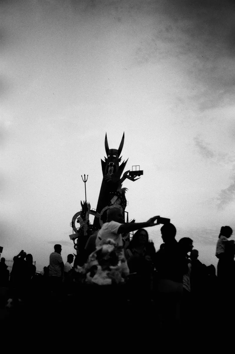 My inner demon shot on Foma Fomapan 200 Creative with a Contax T2, developed at Amigou Film Lab, by Marc