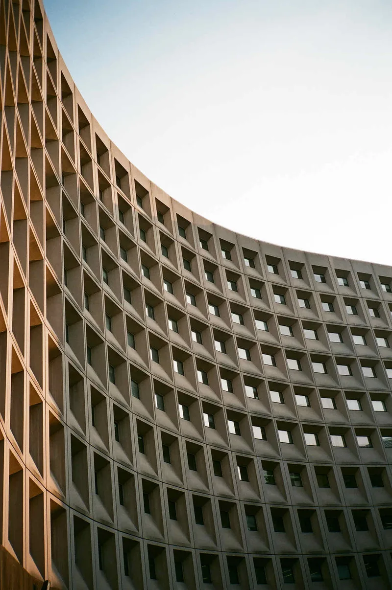 HUD building by architect Marcel Breuer shot on Kodak Portra 400 with a Contax T2, developed at Pro Photo Connection, by Jrunningwild