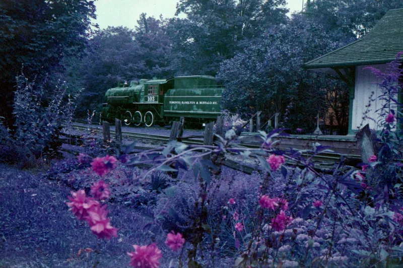 Westfield Heritage Village shot on Lomography LomoChrome Purple 100 with a Minolta Hi-Matic E, developed at Burlington Camera, by Josh