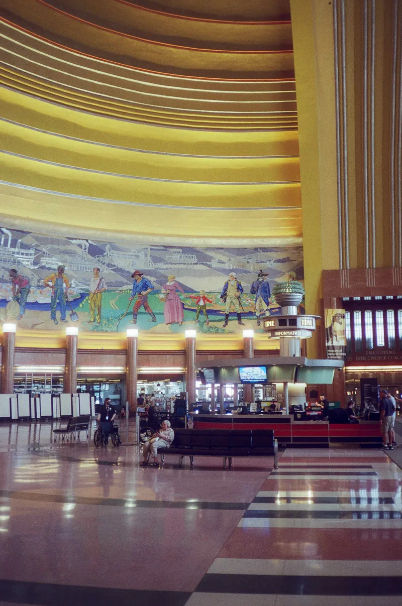 Union Terminal Lobby shot on Cinestill 400D with a Olympus InfinityTwin, developed at Legacy Film Lab, by Clint