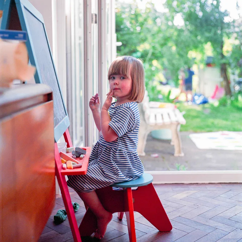 The Artist at Work shot on Fujifilm Pro 400H with a Hasselblad 503CX, developed at SilverPan, by James Greenoff-Cairns