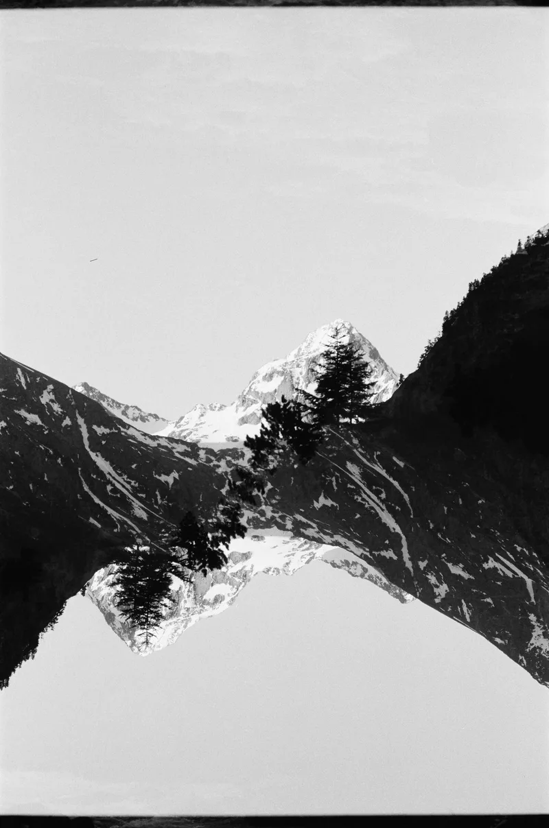 Double mountains shot on Lomography Earl Grey 100 with a Leica M-A, developed at L'Atelier Argentique, by Jon