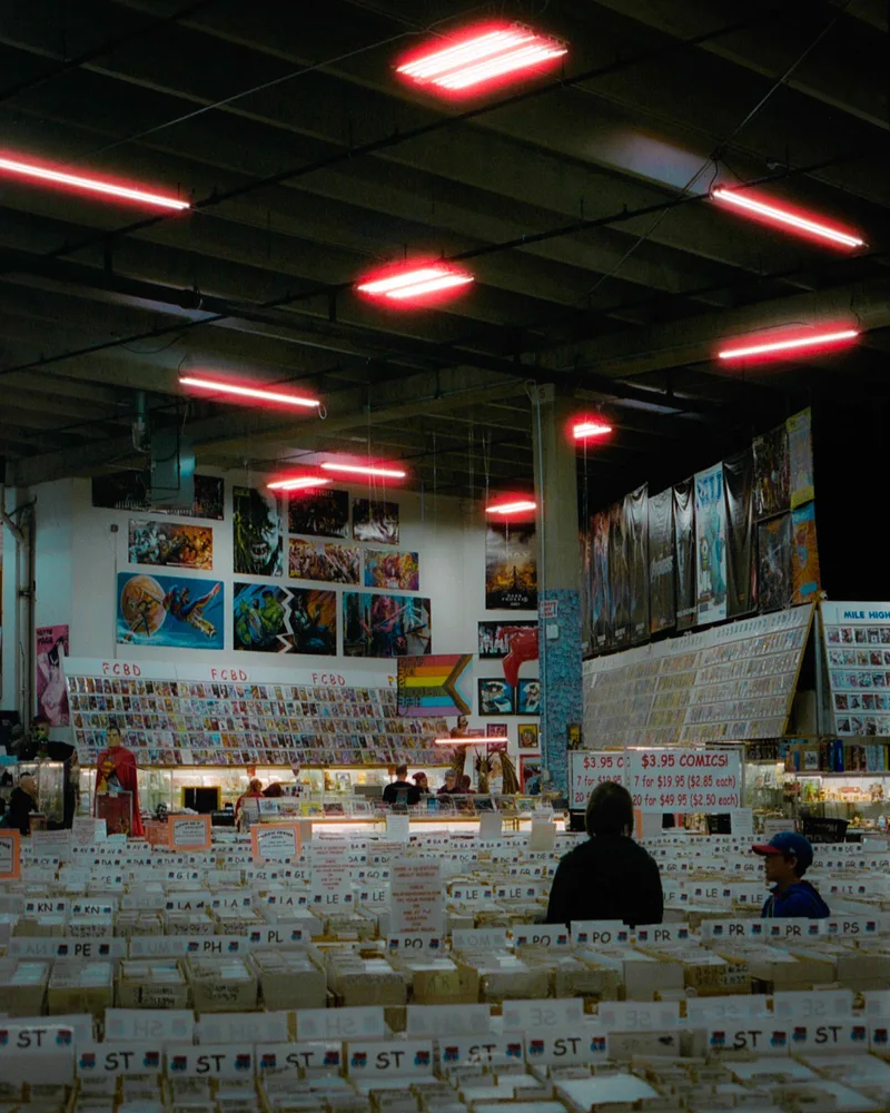 Film photo shot on Cinestill 400D with a Canon T70, developed at TCR Photo Imaging Center, by Sam