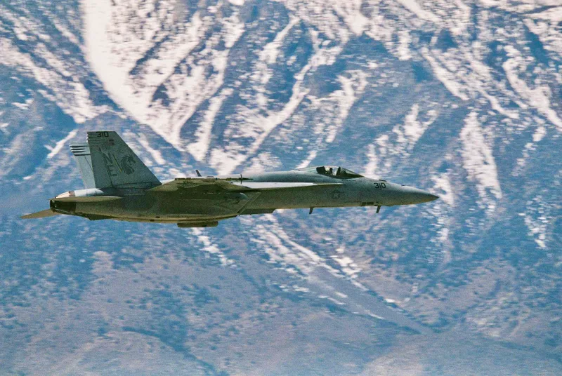 Super Hornet in front of the eastern Sierra shot on Fujifilm Pro 400H with a Nikon F100, developed at J&F Photo Lab Inc, by Anthony Balboa