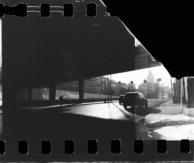 The torn negative shot on Lucky SHD 100 with a Lomo LC-A, by Mike