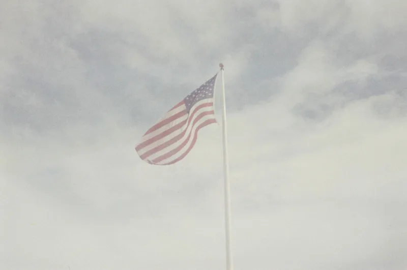Flag Flying, San Francisco shot on FilmNeverDie Kiro 400 with a Olympus TripMD3, developed at The Film Safe, by Ben