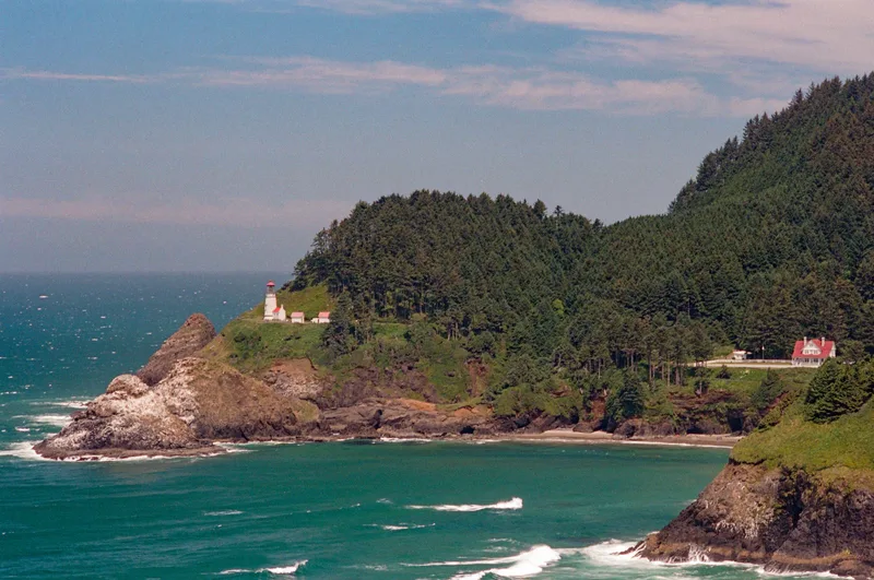 Heceta Head Lighthouse shot on Kodak Portra 400 with a Nikon F100, developed at The Darkroom, by David