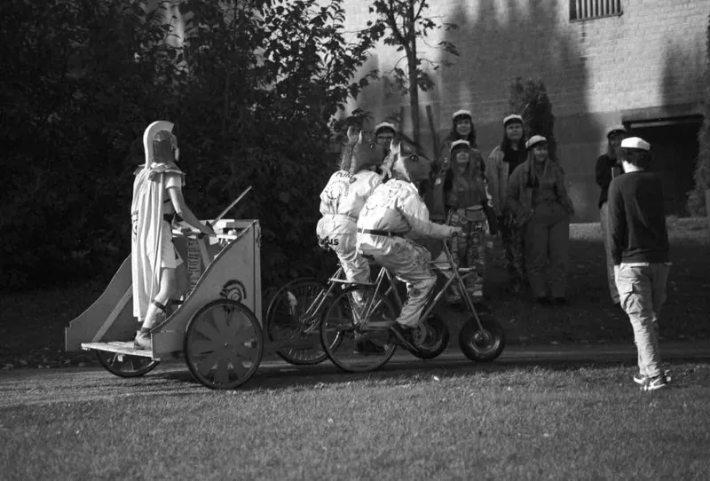 Mechanical engineering students shot on Rollei Retro 400S with a Nikon F55, developed at Home / Self-Developed, by Matteo