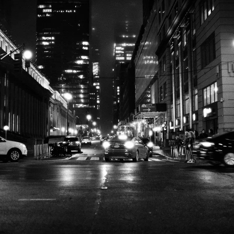 The City shot on Ilford Delta 3200 with a Mamiya C330s Professional