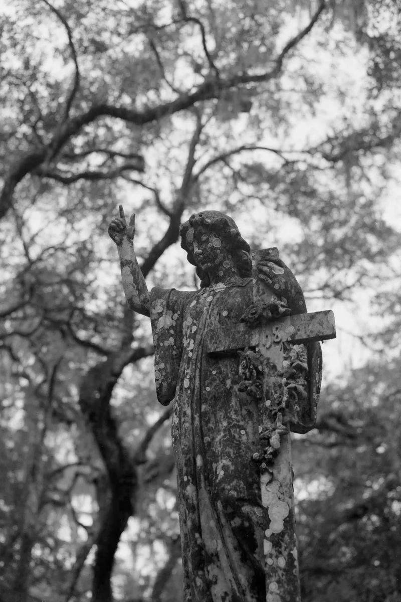 Micanopy, FL cemetary shot on Kodak T-Max 400 with a Fujica G690 BLP, developed at Thackers, by Jeremy McGuire