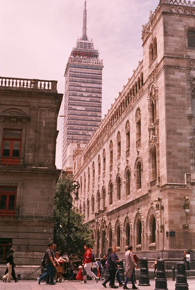 Torre Latinoamericana shot on Kodak Vision 3 500T, developed at Foto Citlali, by Nathan