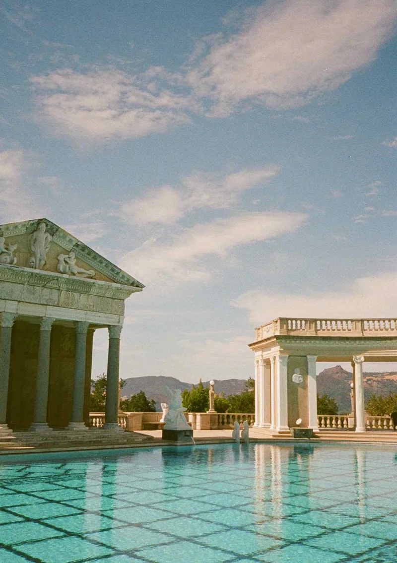 Hearst Castle Pools shot on Reto Amber D400 with a Pentax 17, developed at Horn Photo, by Charlie