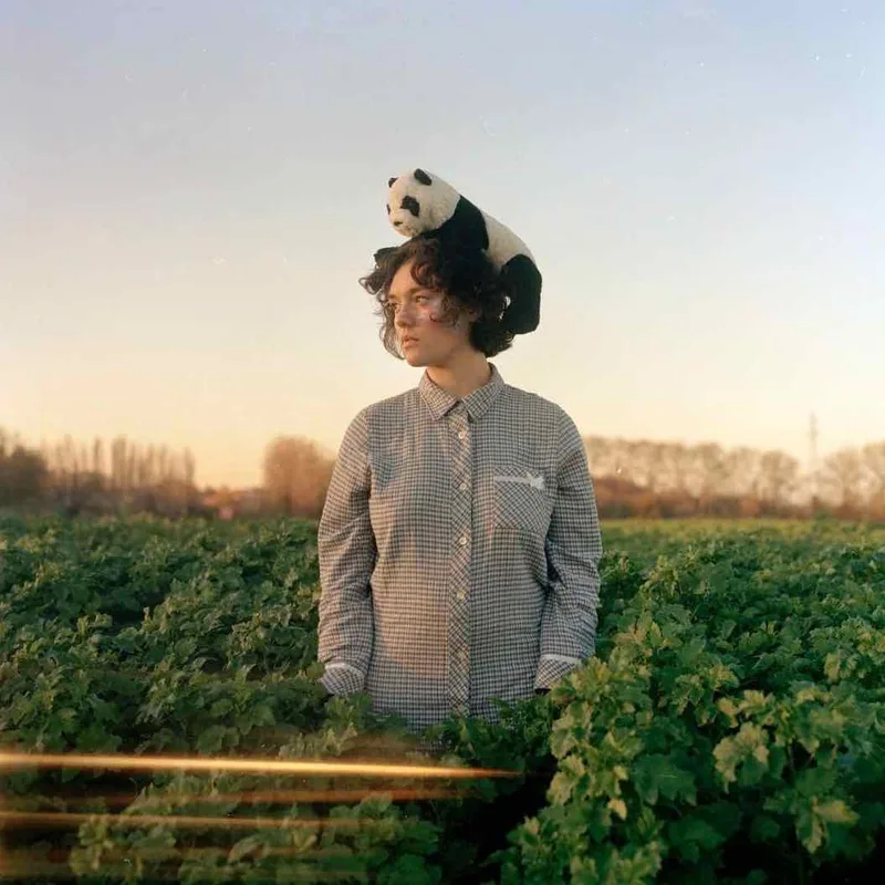 Solenn and the panda shot on Kodak Portra 400 with a Hasselblad 503CXi, developed at Photon, by Mehdi