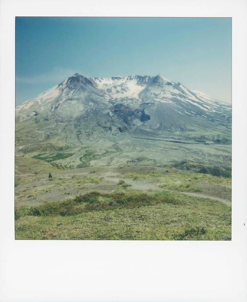 Mt. Saint Helens shot on Polaroid 600 with a Polaroid SLR 680, by Jeremy Kruse