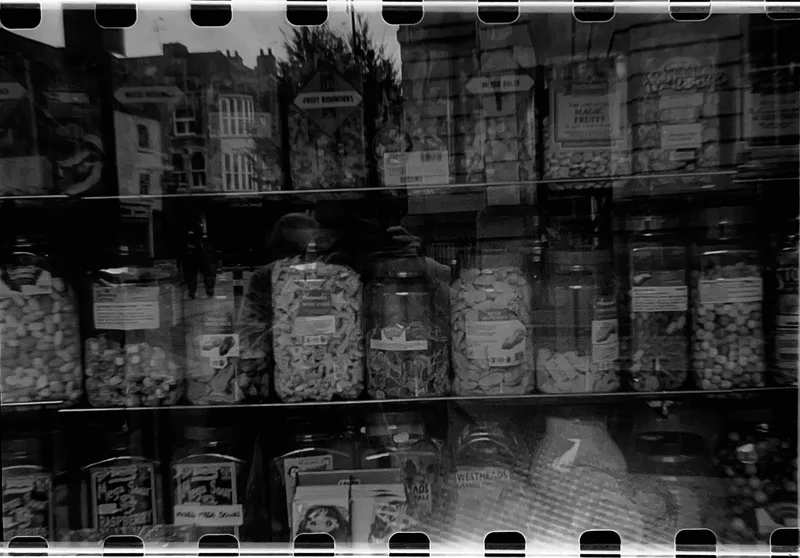Sweets shot on Agfa APX 100 with a Brownie 127, developed at Home / Self-Developed, by Tony Shelley