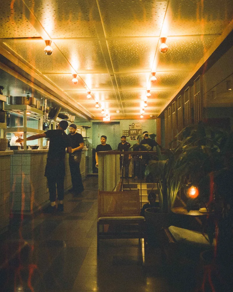 Dinner at Dishoom shot on Cinestill 800T with a Olympus AF-1 Super, developed at Foto Americaine, by Steph