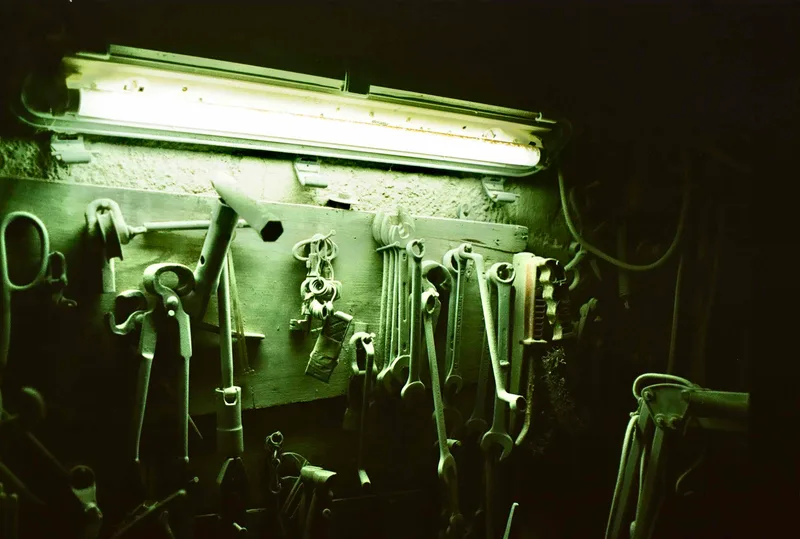 Work tools shot on Kodak Gold 200 with a Zenit 11, by Fred