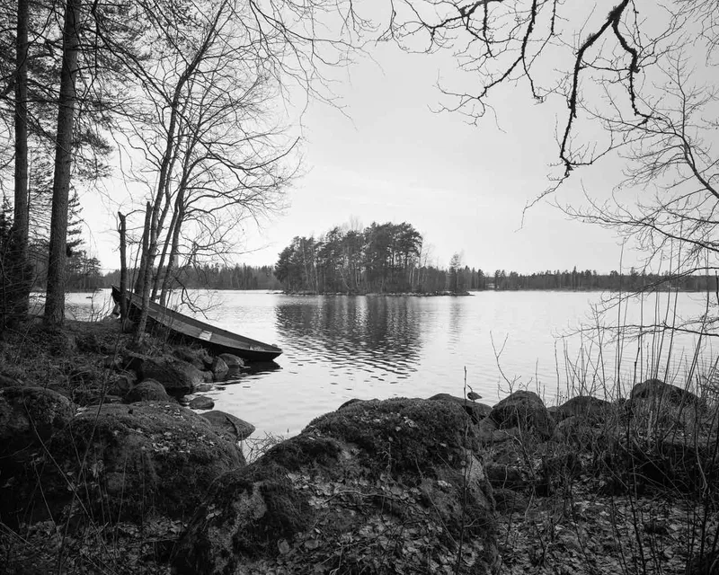 Beach 1504 shot on Ilford FP4 Plus 125 with a Sinar P, developed at Home / Self-Developed, by Jussi