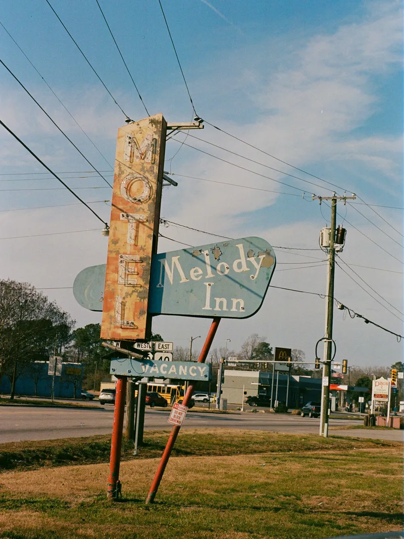 Abandoned Motel Sign shot on Kodak Portra 400 with a Fujica ST801, developed at Photo60, by Jacob