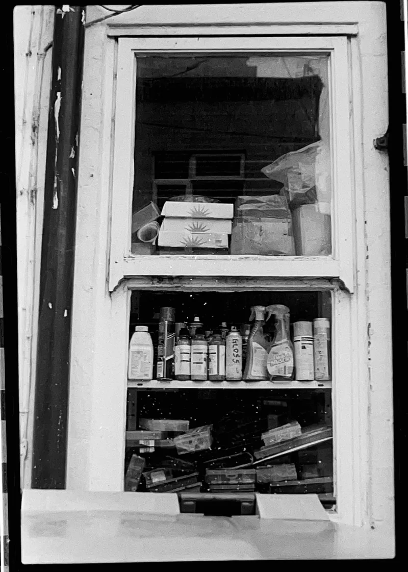 Back Street Window shot on Agfa APX 100 with a Canon AE-1, developed at A&I, by Tony Shelley