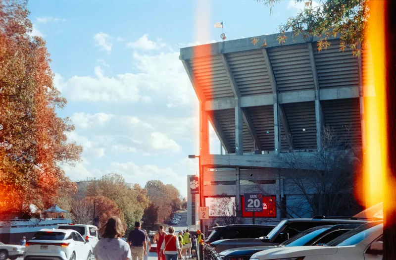 Memorial Stadium shot on Fujifilm Superia X-TRA 400 with a Kodak Pony 135 Model C, by jess