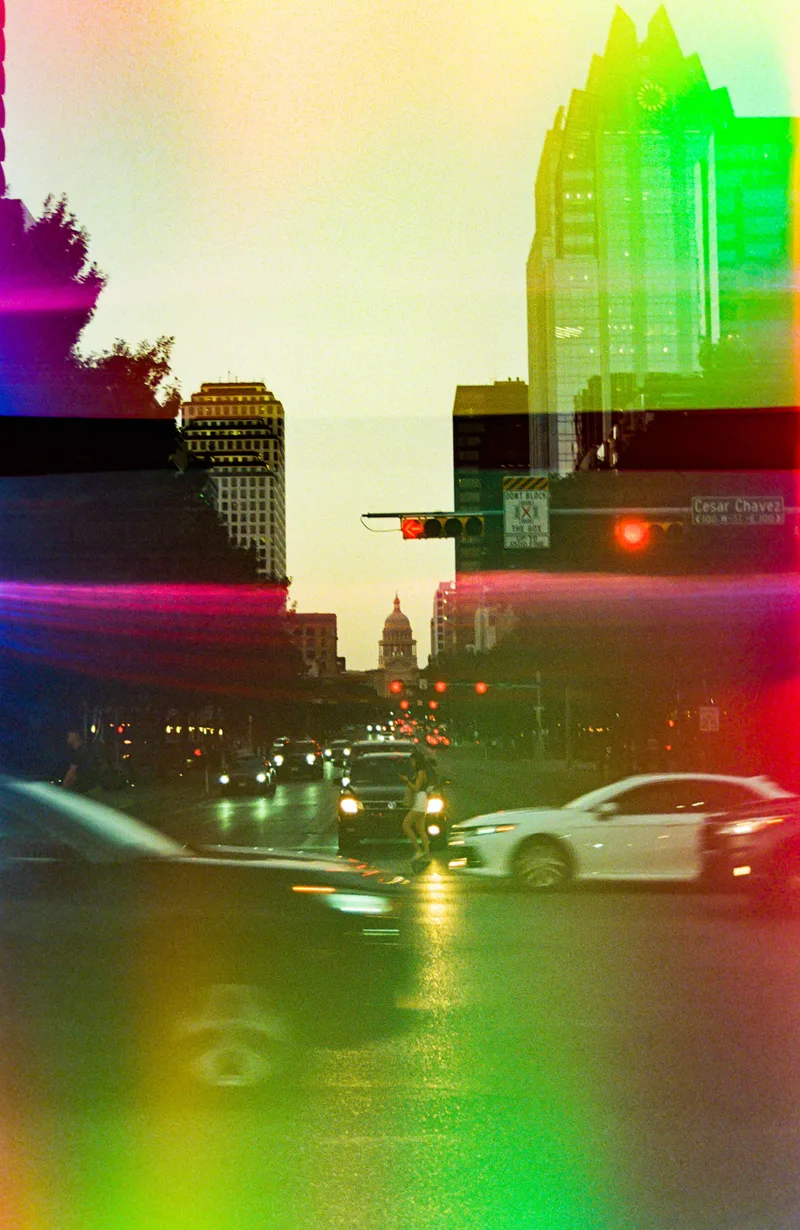Pretty City shot on Psychedelic Blues 400 #4 with a Canon EOS T2, by k2photography