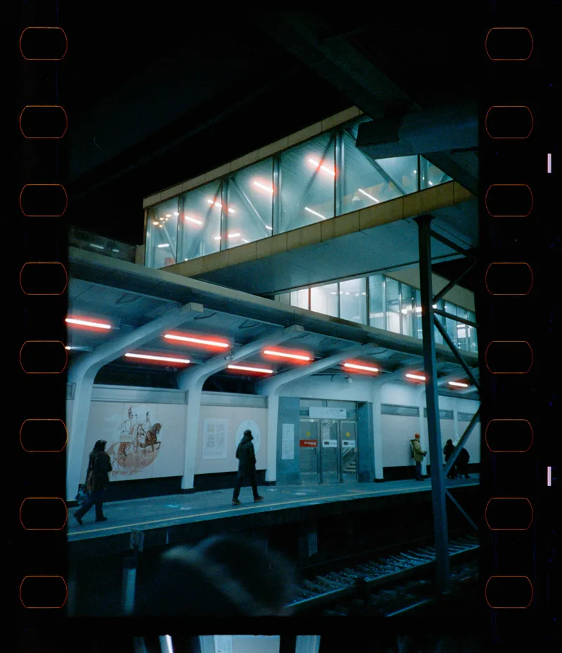 Film photo shot on Cinestill 800T with a Lomo LC-A, by Mike