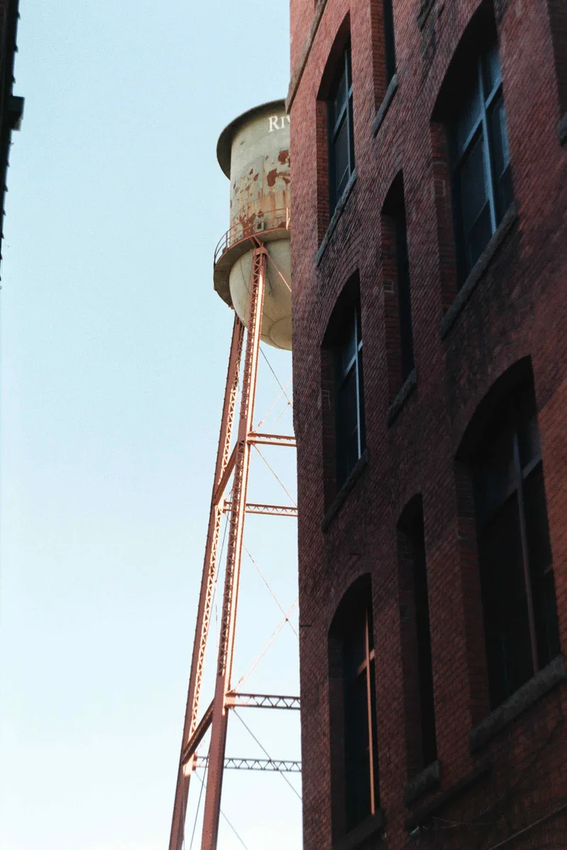 Water tower shot on Fujifilm 400 with a Zenit EM, by Jacob