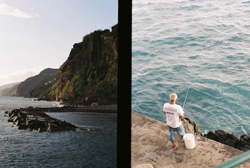 Old man and the sea shot on Fujifilm Superia X-TRA 400 with a Olympus Pen FT, developed at Foto van der Graaf, by Scott Lewis