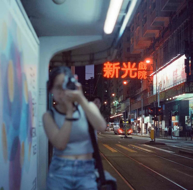 sunbeam theatre shot on Cinestill 800T with a Yashica D, developed at Dotwell Photo, by Prima Chan