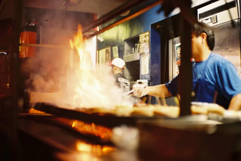 fire burgers, heard shot on Fujifilm 400 with a Canon P, by jen
