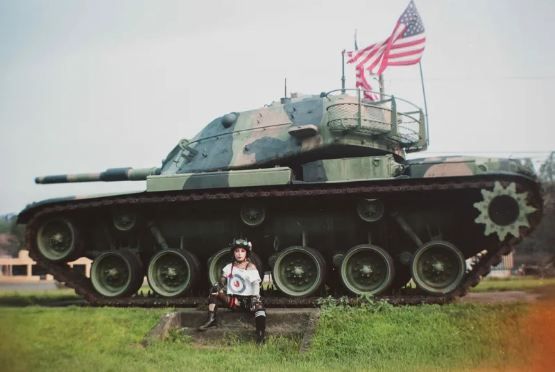Tank Girl shot on Kodak Portra 160 with a Kodak Brownie No. 2, by Josh Esan