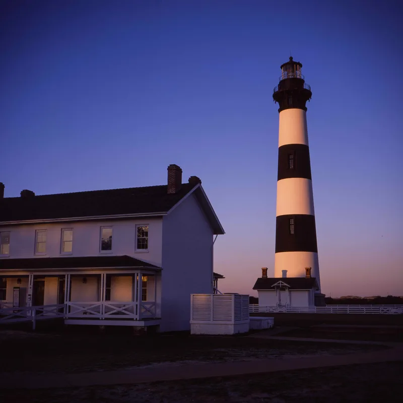 Bodie Lighthouse shot on Fujifilm Provia 100F with a Mamiya 6MF, by Tyler