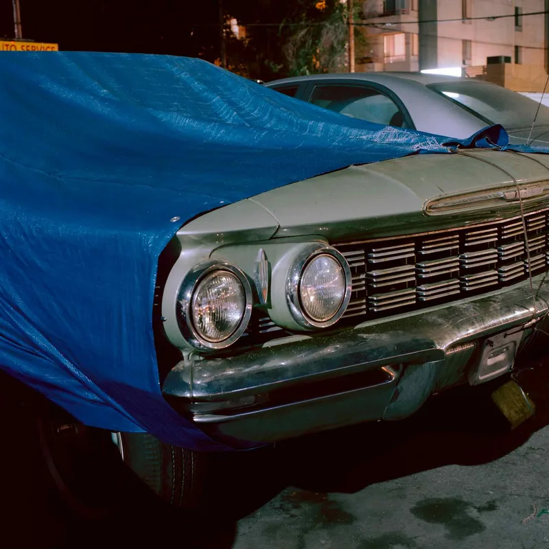 Blue Tarp shot on Kodak Portra 400 with a Hasselblad 500C, developed at 35M Pro, by Mitzi McKinnon