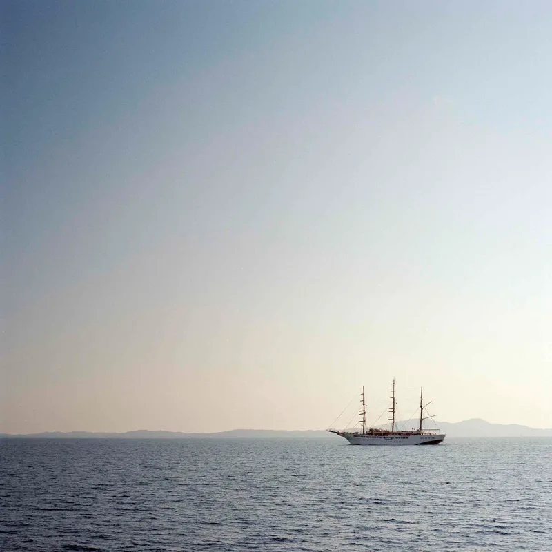 Ferry to Corfu shot on Kodak Portra 800 with a Hasselblad 503CW, developed at Prolab Fotofachlabor GmbH, by Michael
