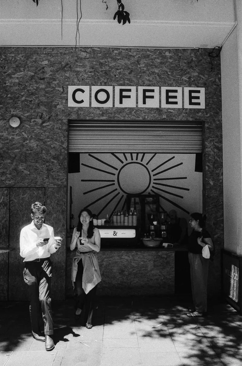 Coffee? shot on Ilford HP5 Plus 400 with a Olympus OM-40, developed at Rewind Photo Lab, by Jack