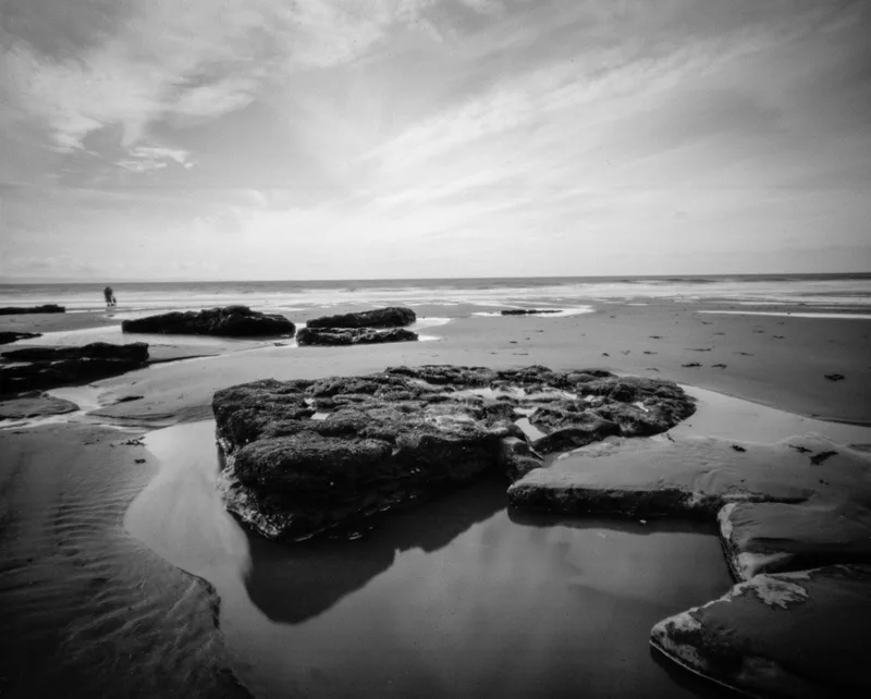 Dunraven Bay 2 shot on Foma Fomapan 200 Creative with a Harman Titan 4x5 Pinhole Camera, by Richard Vialet, ASC