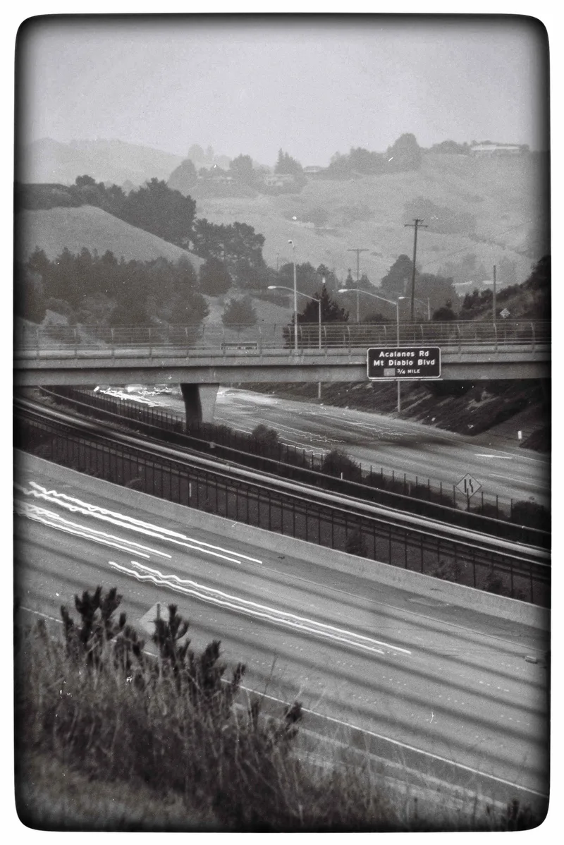 evening drives, 1985 shot on Kodak Tri-X 400 with a Ricoh KR-10 Super, developed at Home / Self-Developed, by Nivola