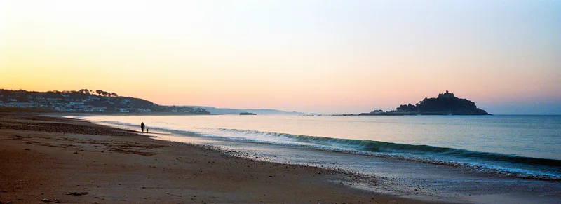 The dog walker shot on Kodak Portra 800 with a Hasselblad Xpan II, developed at Rapid Eye, by Alan Hill