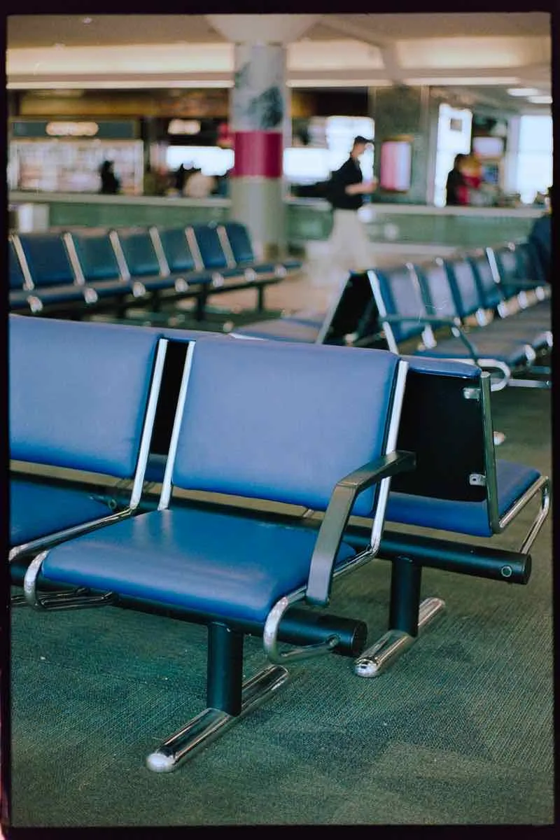 Waiting for departure shot on Flic Film Aurora 800 with a Leica M4-P, developed at Camtec Photo, by Julien Lp